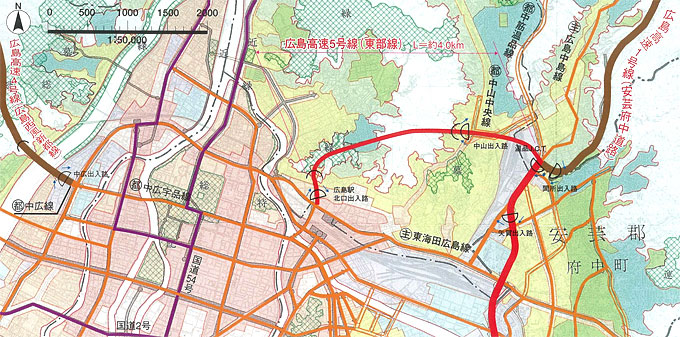 ５号線の路線図（計画）